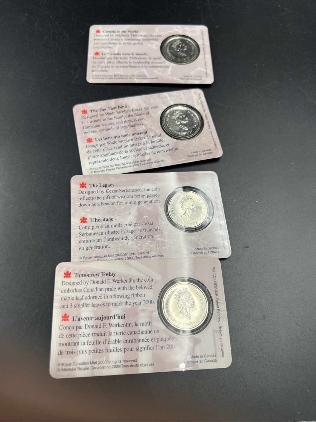 4 Coin Canada 2000 25c Community Family Wisdom Fierte Unc Set in Display Card