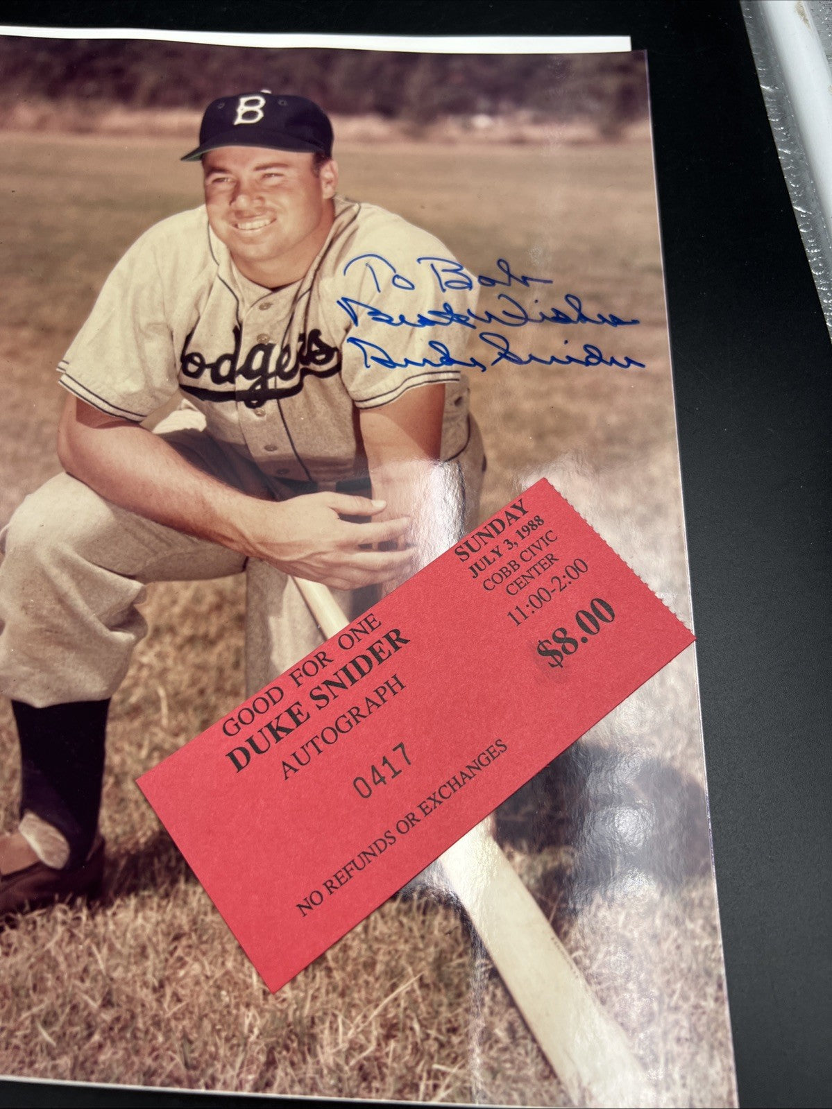 2 MLB Autograph Lot Duke Snider & Willie Mays Hand Signed portrait pictures Mint