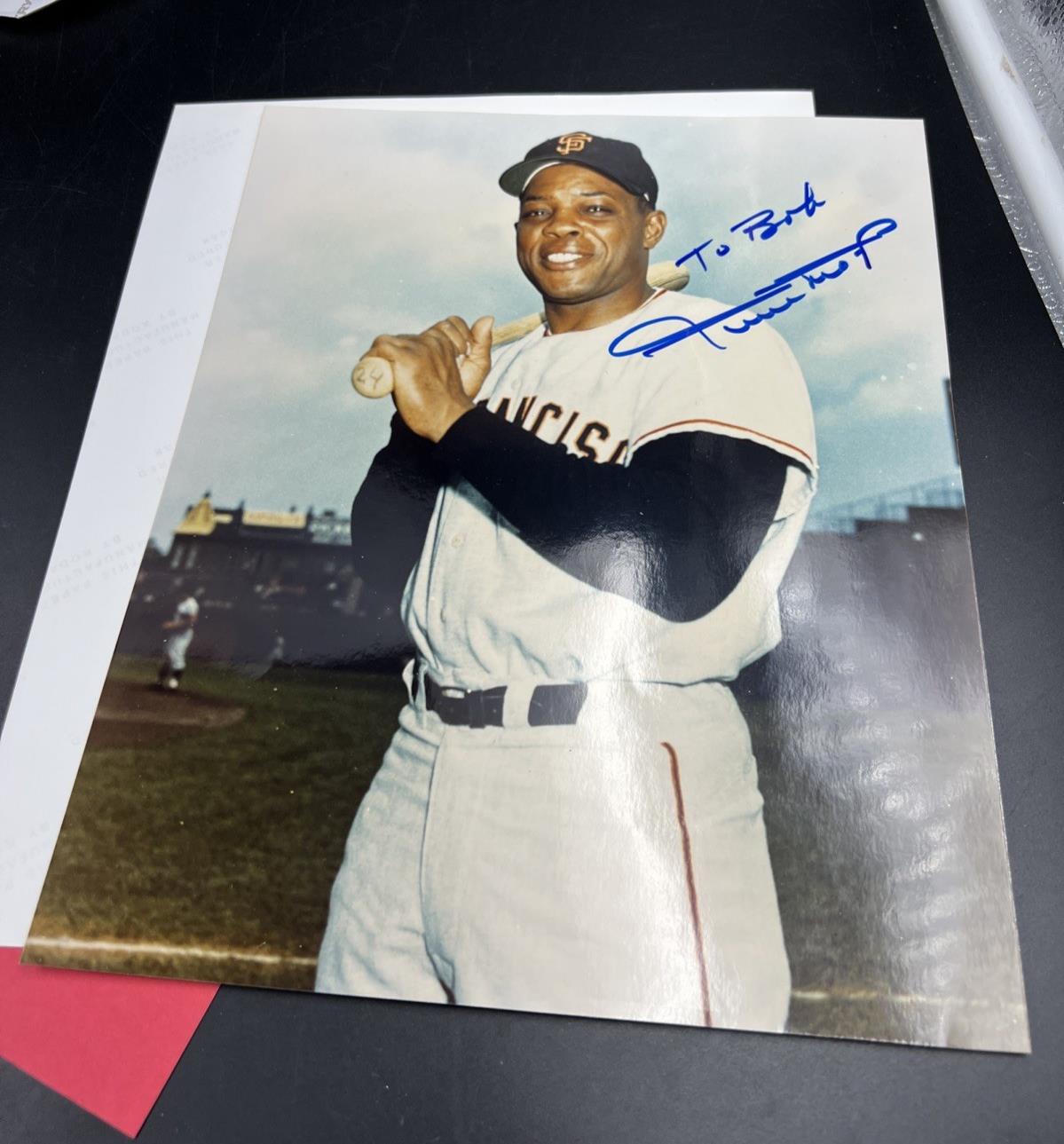 2 MLB Autograph Lot Duke Snider & Willie Mays Hand Signed portrait pictures Mint