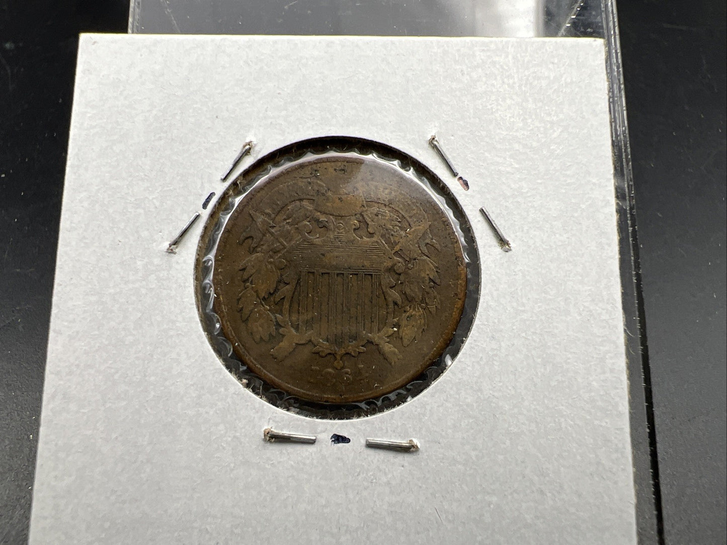 1864 2c Two Cent Copper Coin Obsolete US Denomination Good Details Circ