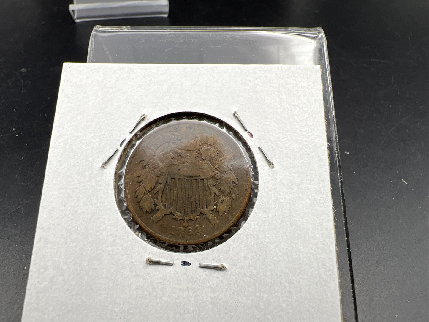1864 2c Two Cent Copper Coin Obsolete US Denomination Good Details Circ