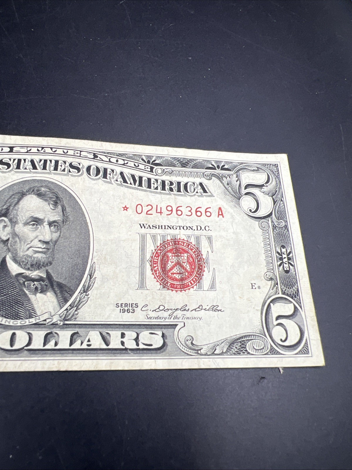 * Star 1963 $5 USN United States Note Choice VF Very Fine Bill #766