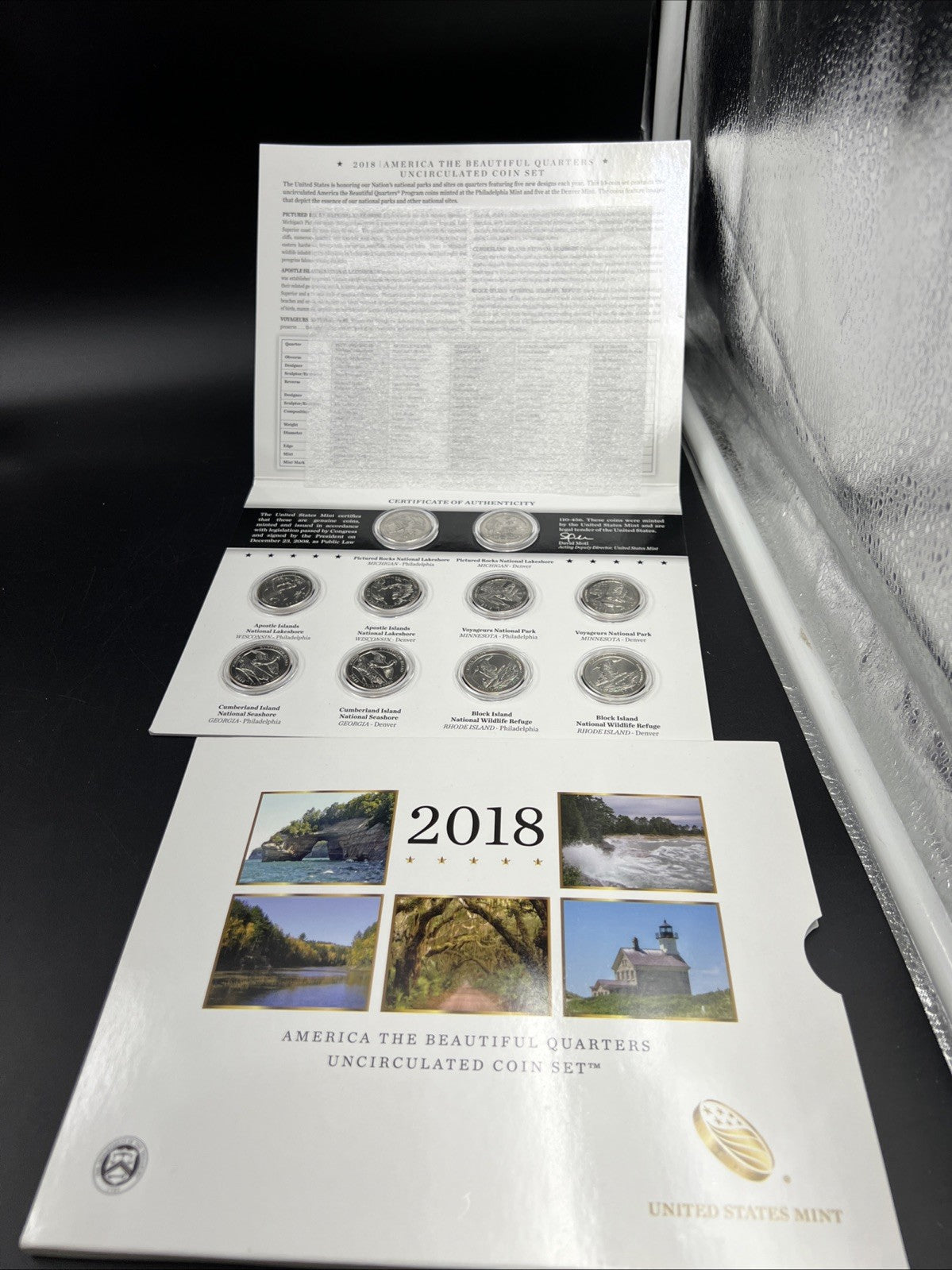 2018 P & D US Mint America the Beautiful Uncirculated 10 Coin ATB Quarter Set