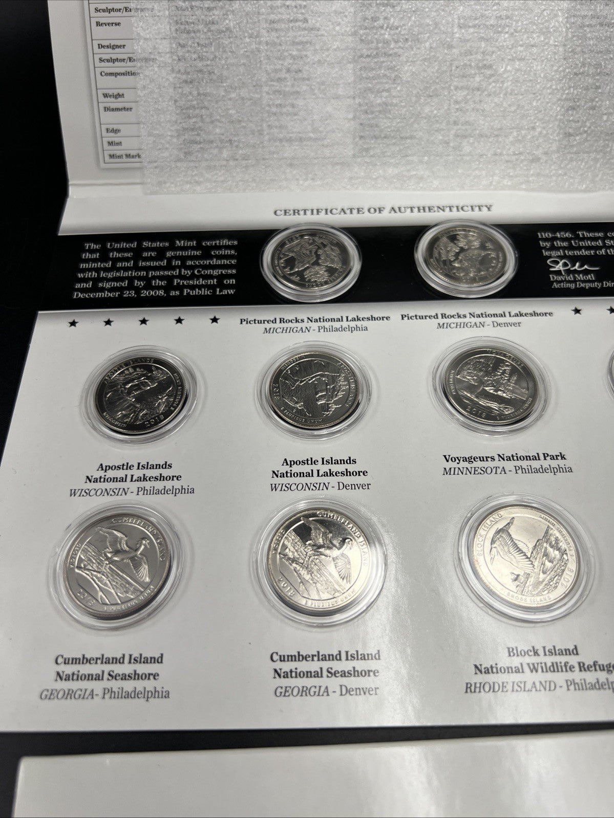 2018 P & D US Mint America the Beautiful Uncirculated 10 Coin ATB Quarter Set