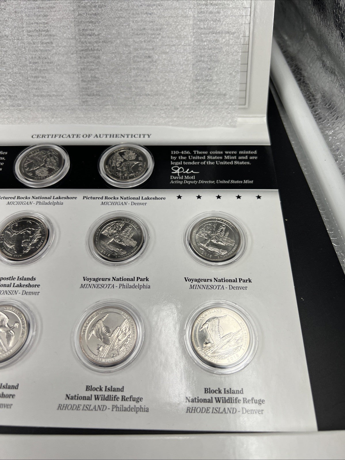 2018 P & D US Mint America the Beautiful Uncirculated 10 Coin ATB Quarter Set