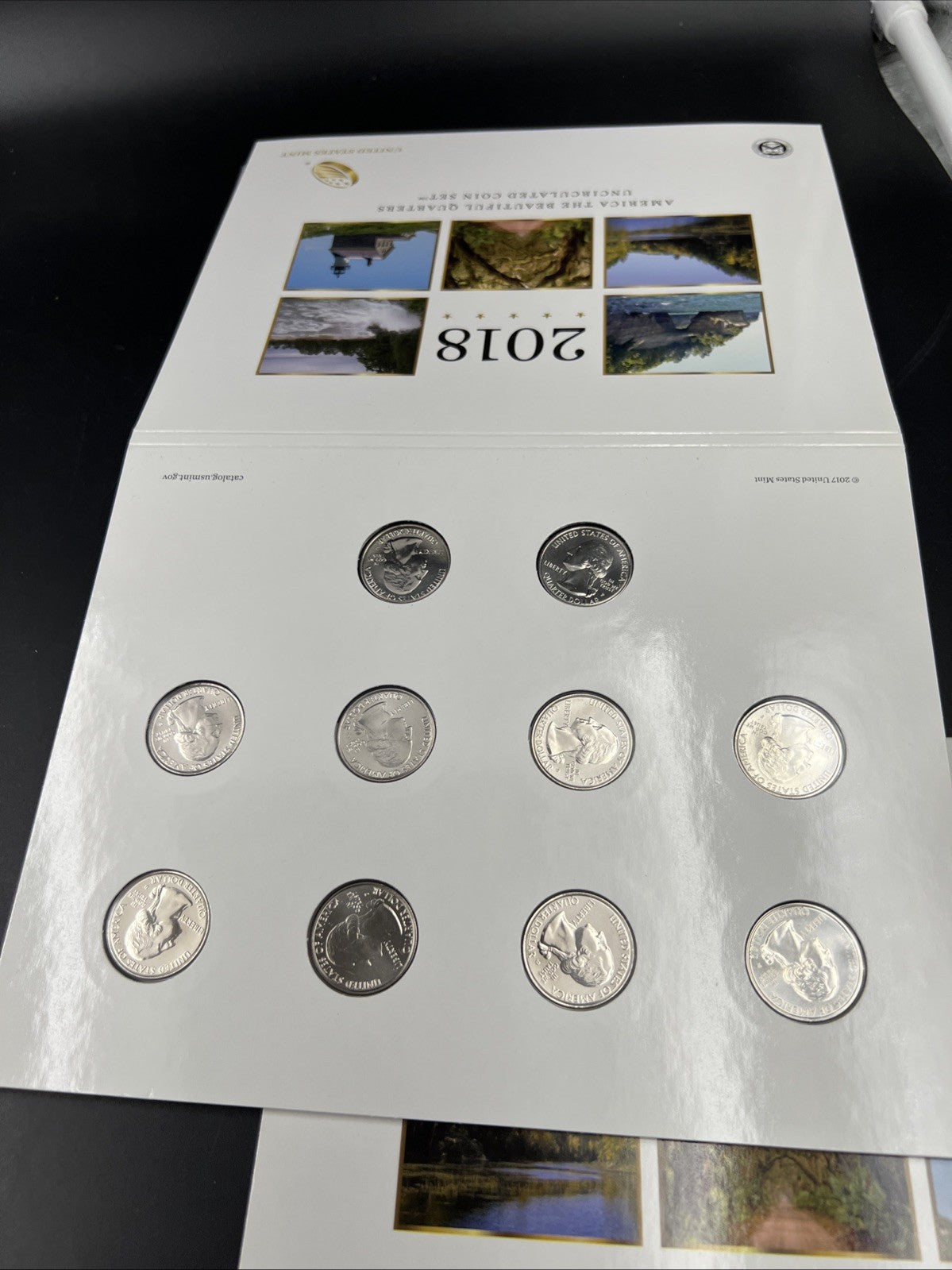 2018 P & D US Mint America the Beautiful Uncirculated 10 Coin ATB Quarter Set
