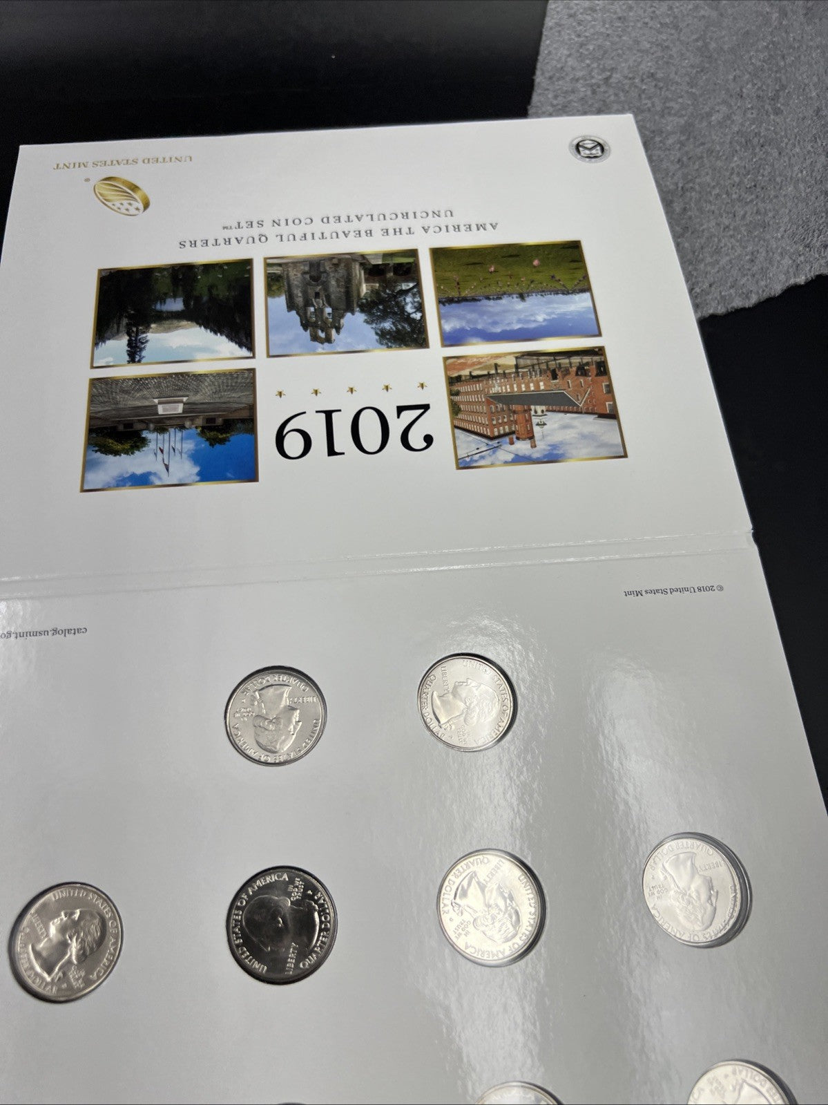 2019 P & D US Mint America the Beautiful Uncirculated 10 Coin ATB Quarter Set