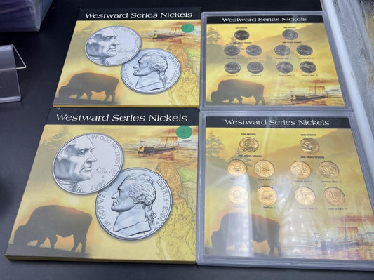 Lot of 2 2004 2005 5c Jefferson Nickel Sets 20 Coins in Holders SKU#B