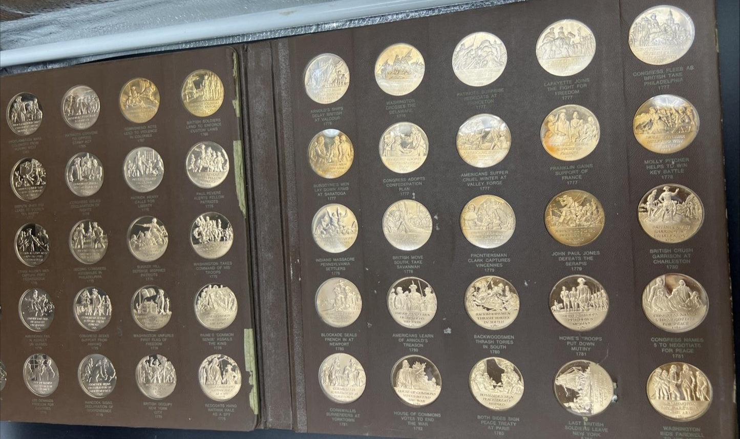 The Franklin Mint History of The American Revolition 50 Medal Set