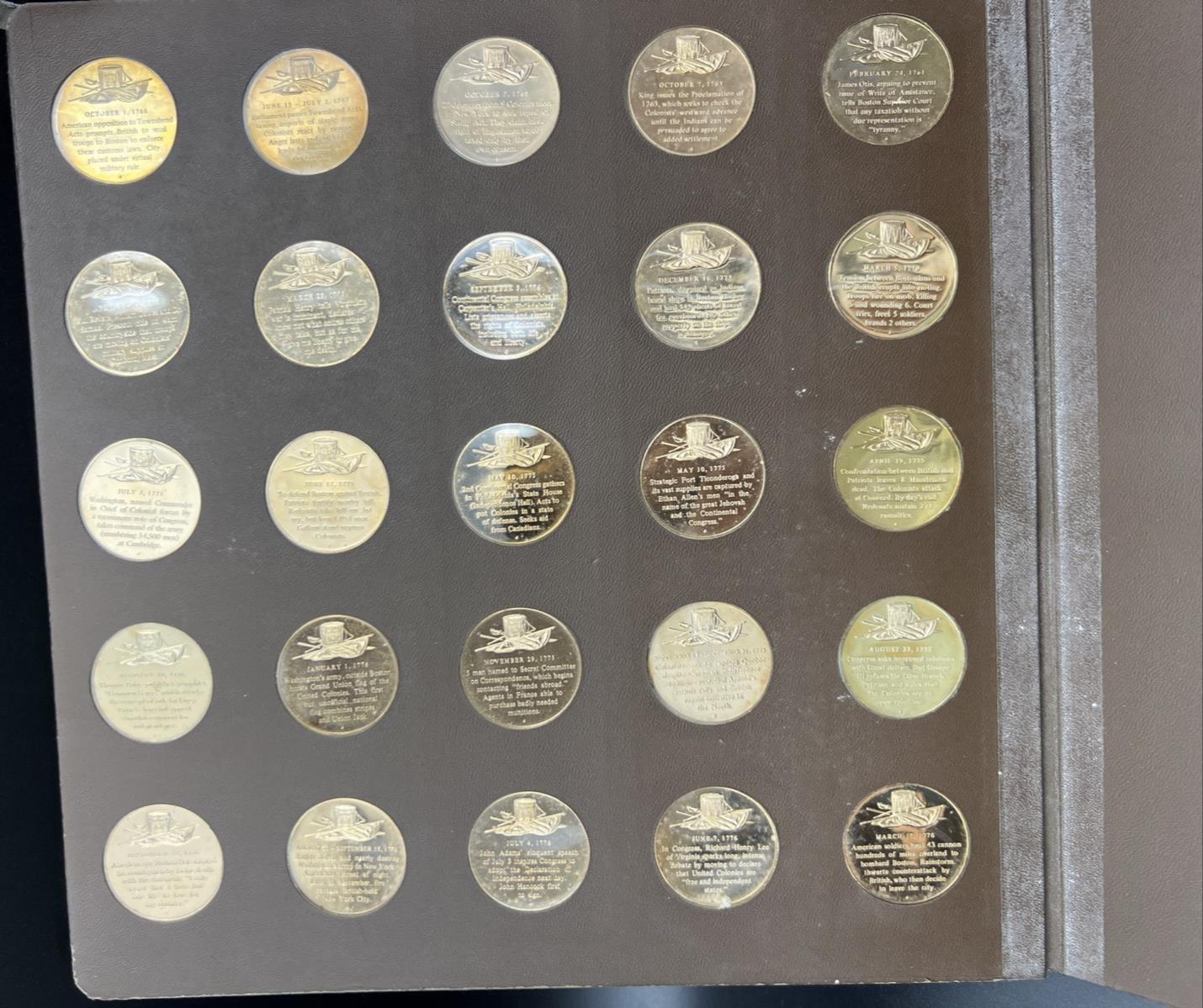 The Franklin Mint History of The American Revolition 50 Medal Set