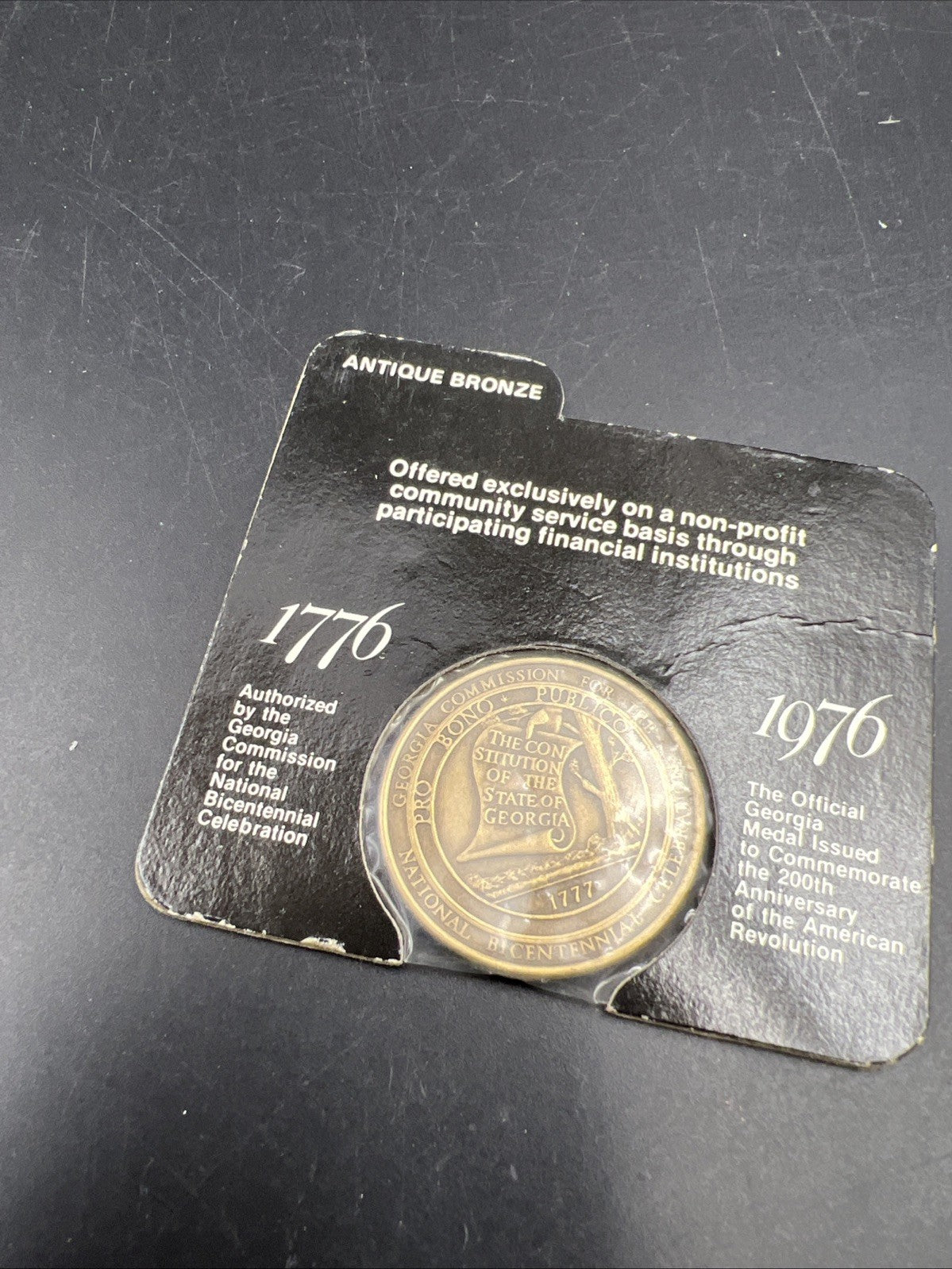 State of Georgia 1976 Antique Bronze Medal Bicentennial SKU#A