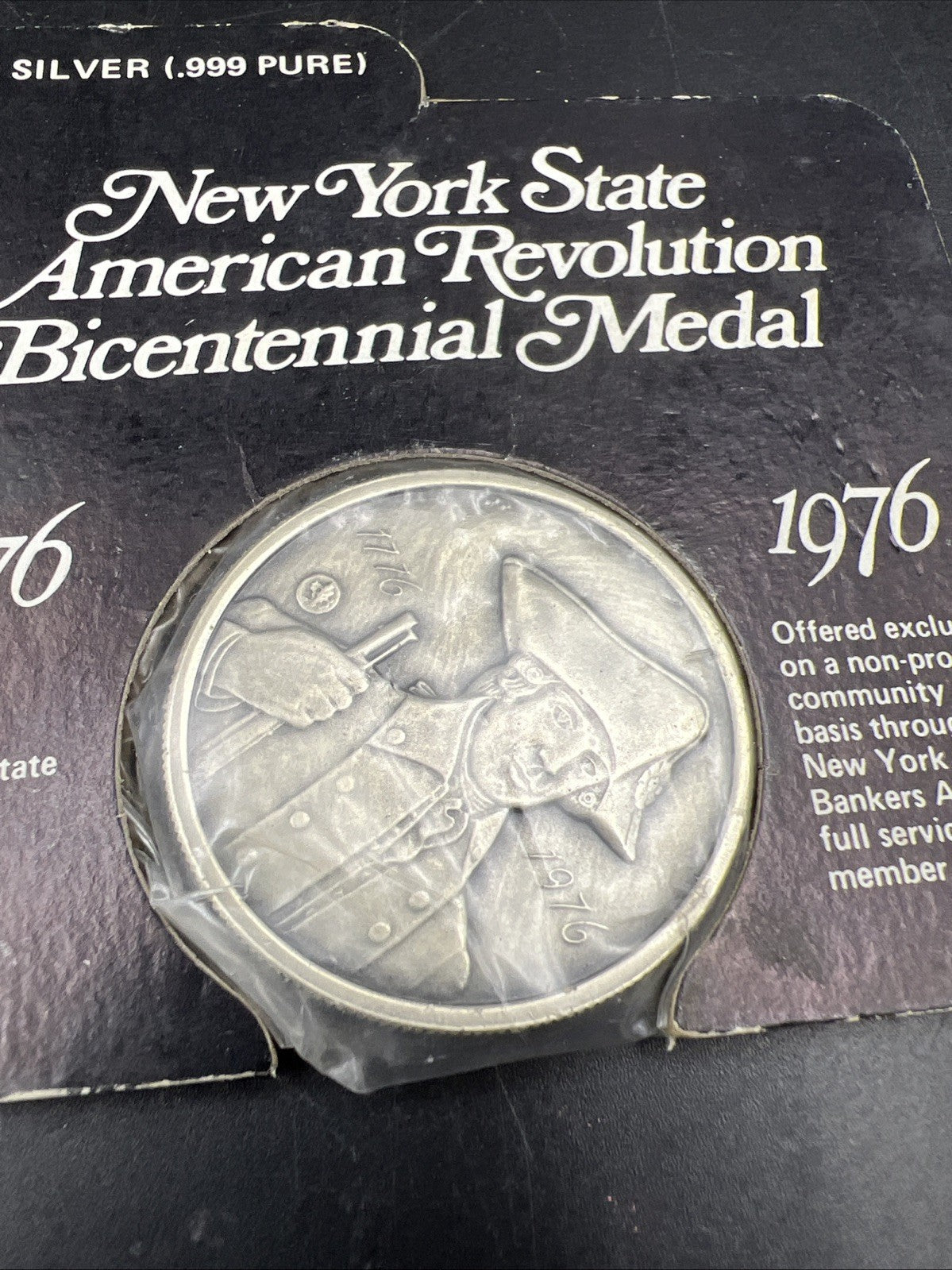 New York American Revolution Bicentennial .999 Fine Silver Medal Coin SKU#A