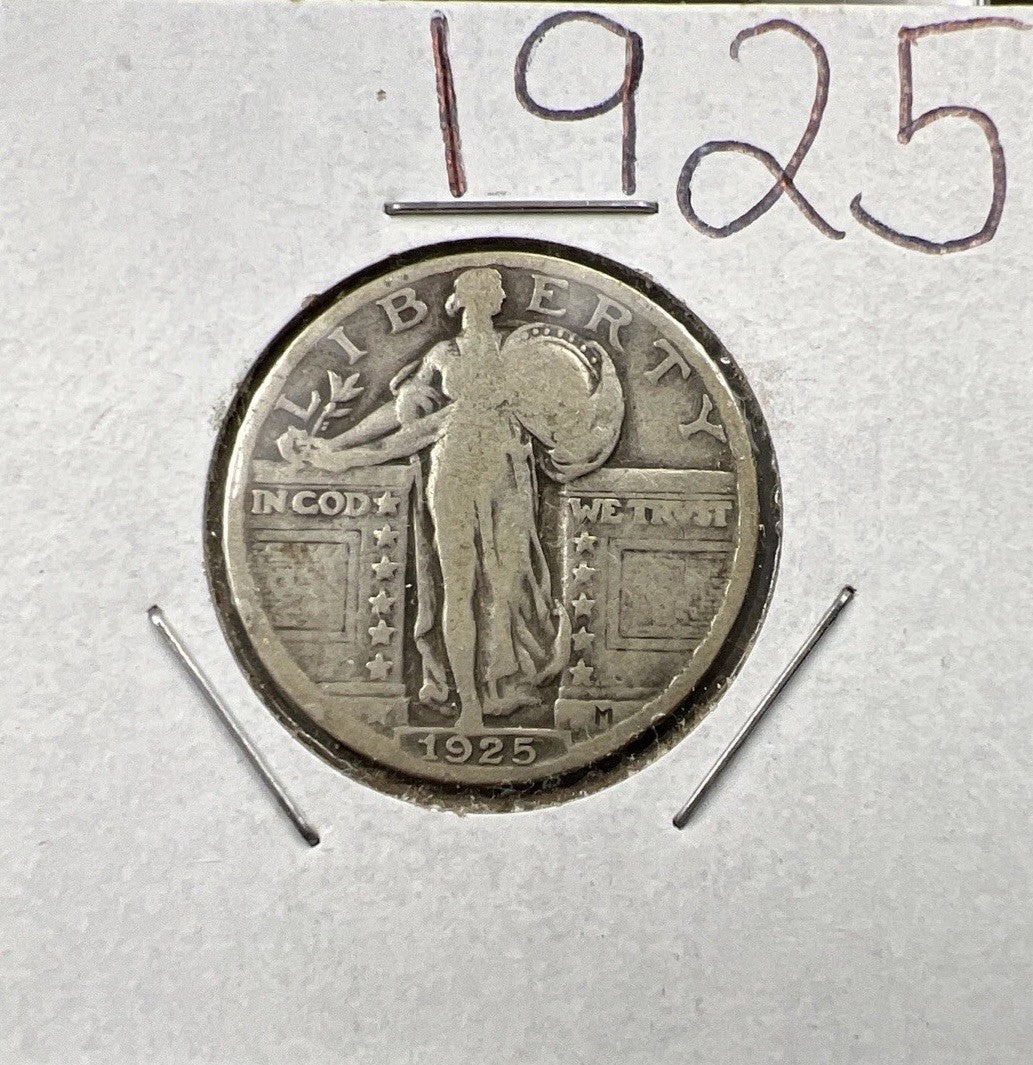 1925 P Standing Liberty Silver Quarter Coin Good Circ SKU#A