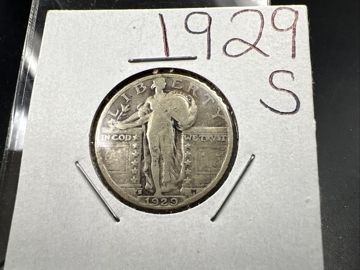 1929 S Standing Liberty Silver Quarter Coin Choice Good Circ SKU#A