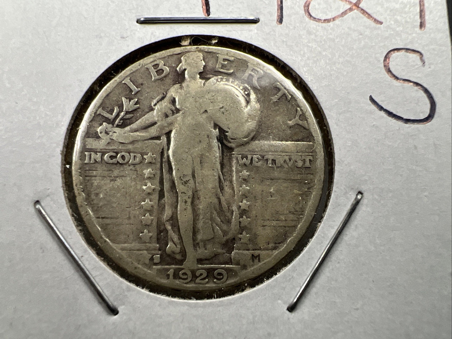 1929 S Standing Liberty Silver Quarter Coin Choice Good Circ SKU#A