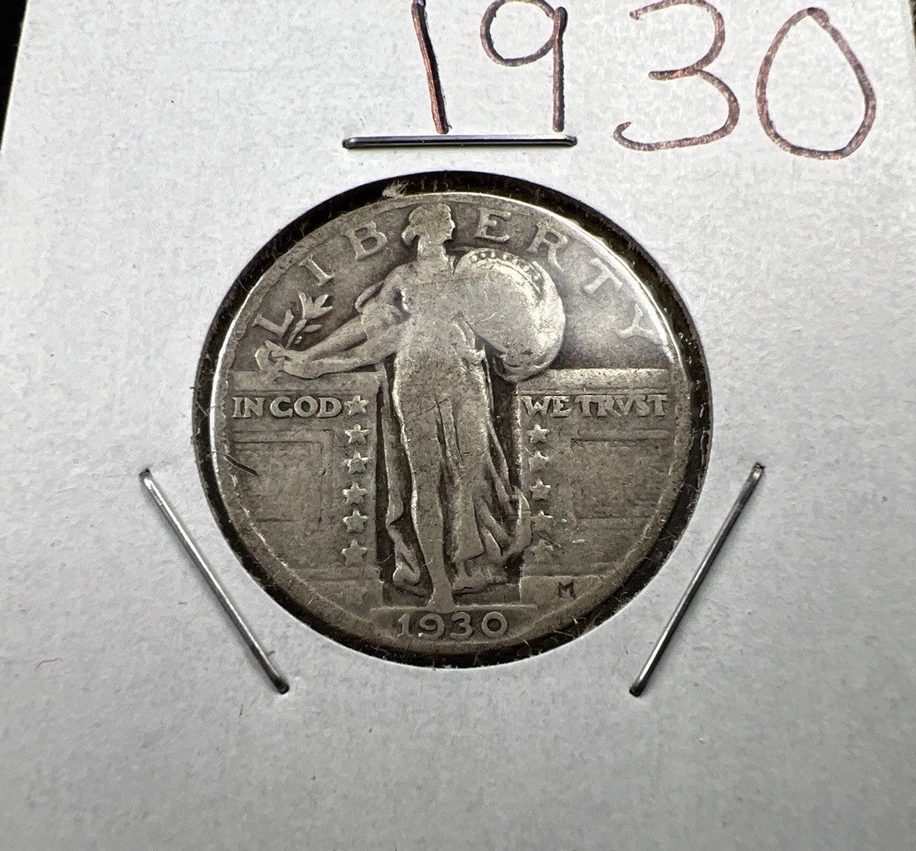 1930 P Standing Liberty Silver Quarter Coin Good Circ SKU#B