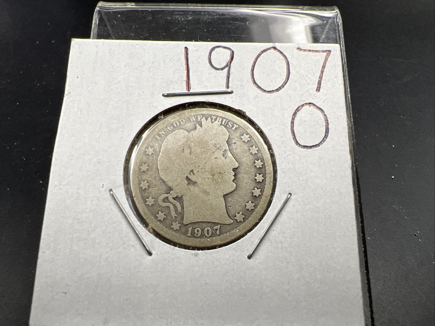 1907 O 25c Barber Silver Quarter Coin CH AG / Good Circulated SKU#A