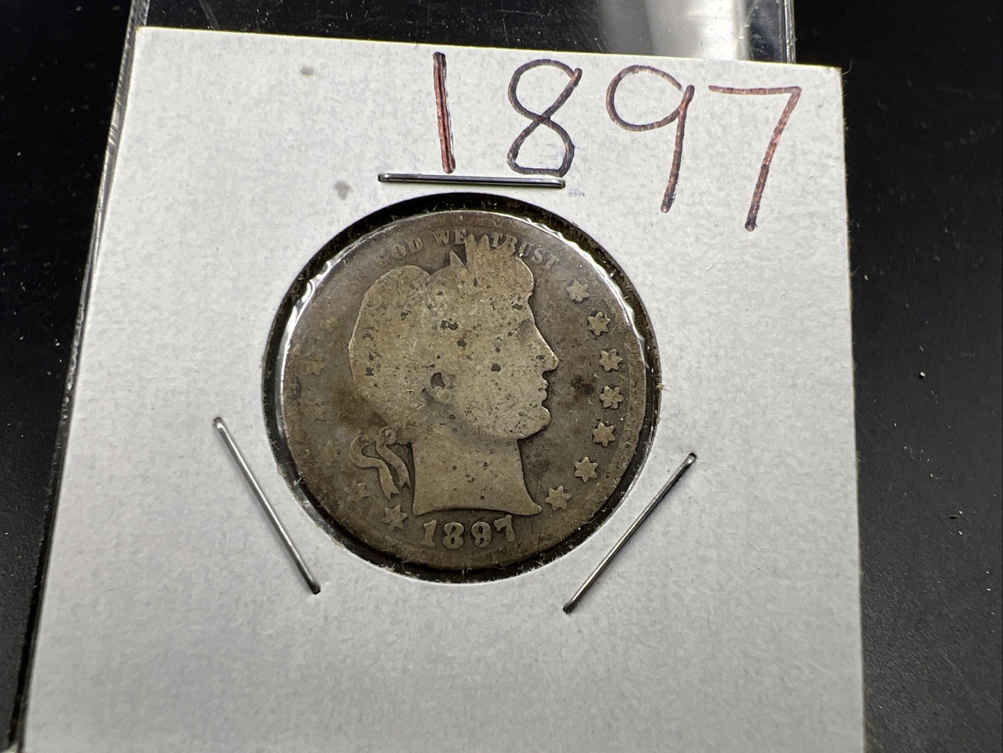 1897 P 25c Barber Silver Quarter Coin AG Very Circulated SKU#A