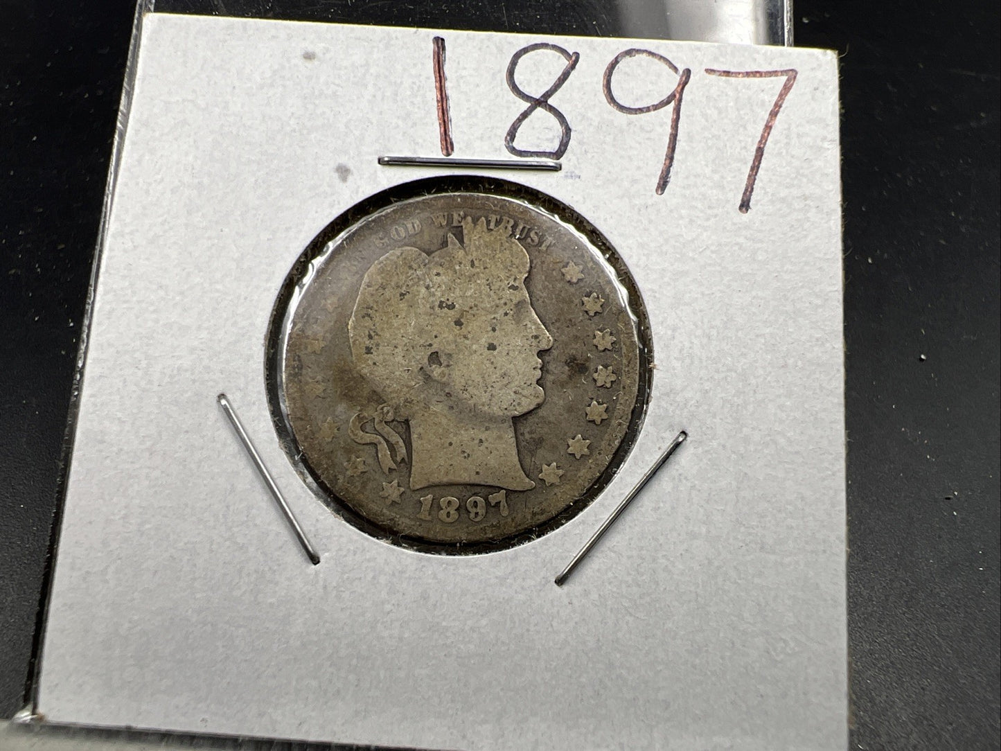 1897 P 25c Barber Silver Quarter Coin AG Very Circulated SKU#A