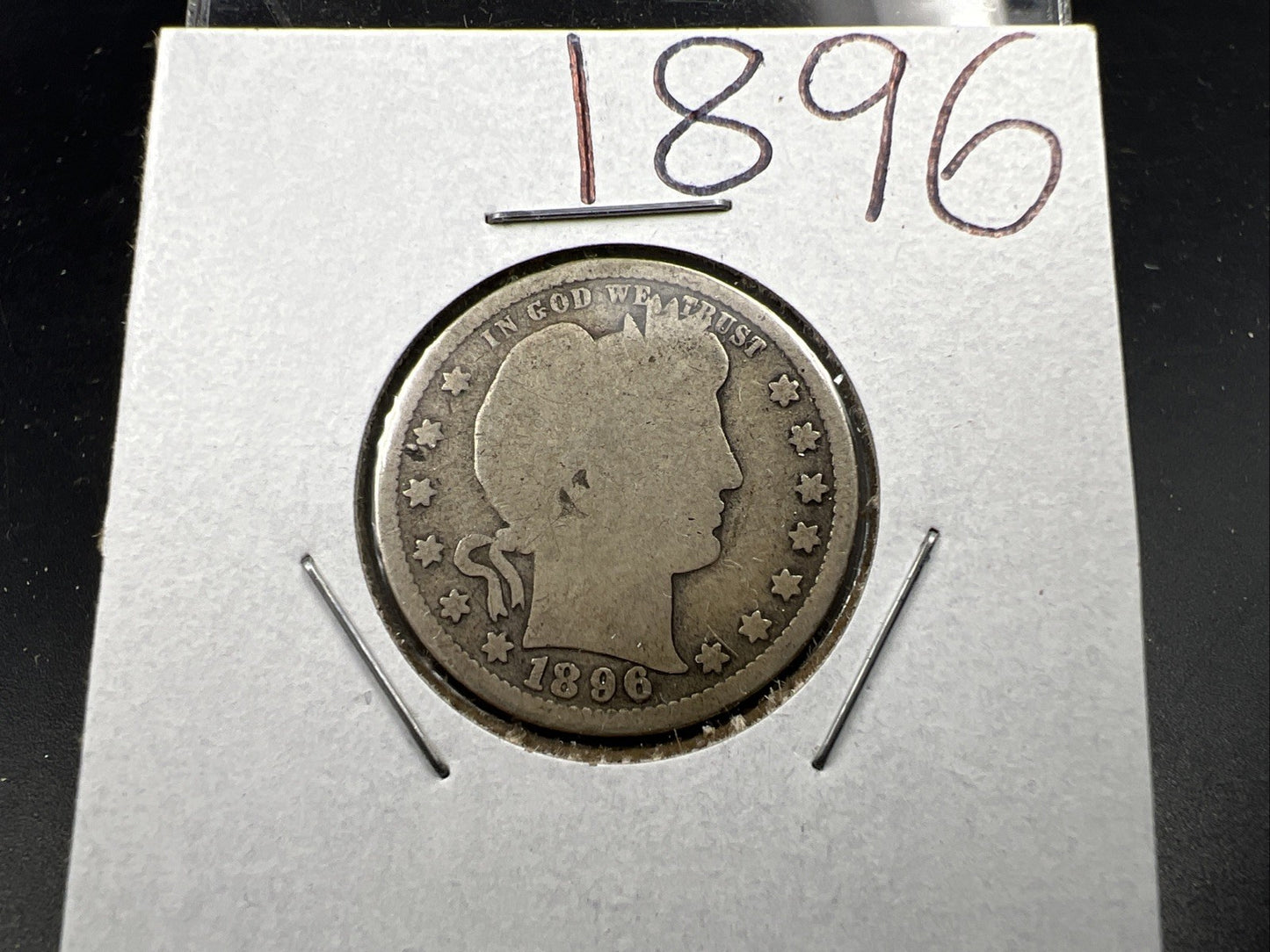 1896 P 25c Barber Silver Quarter Coin CH AG / Good Circulated SKU#A