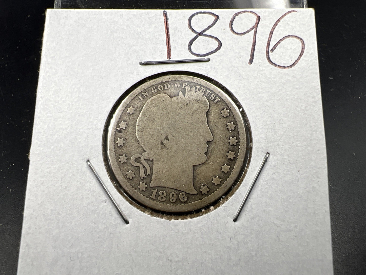 1896 P 25c Barber Silver Quarter Coin CH AG / Good Circulated SKU#A