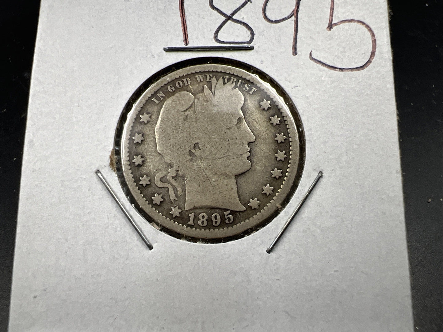1895 P 25c Barber Silver Quarter Coin VG Very Good Circulated SKU#A