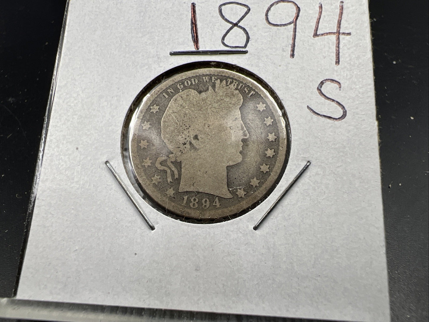 1894 S 25c Barber Silver Quarter Coin AG Very Circulated SKU#A