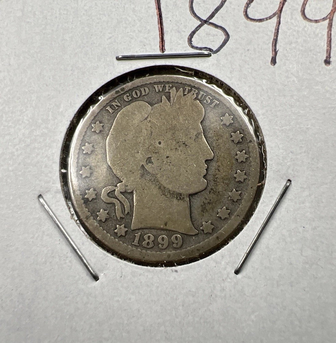 1899 P 25c Barber Silver Quarter Coin CH AG About Good Circulated SKU#A