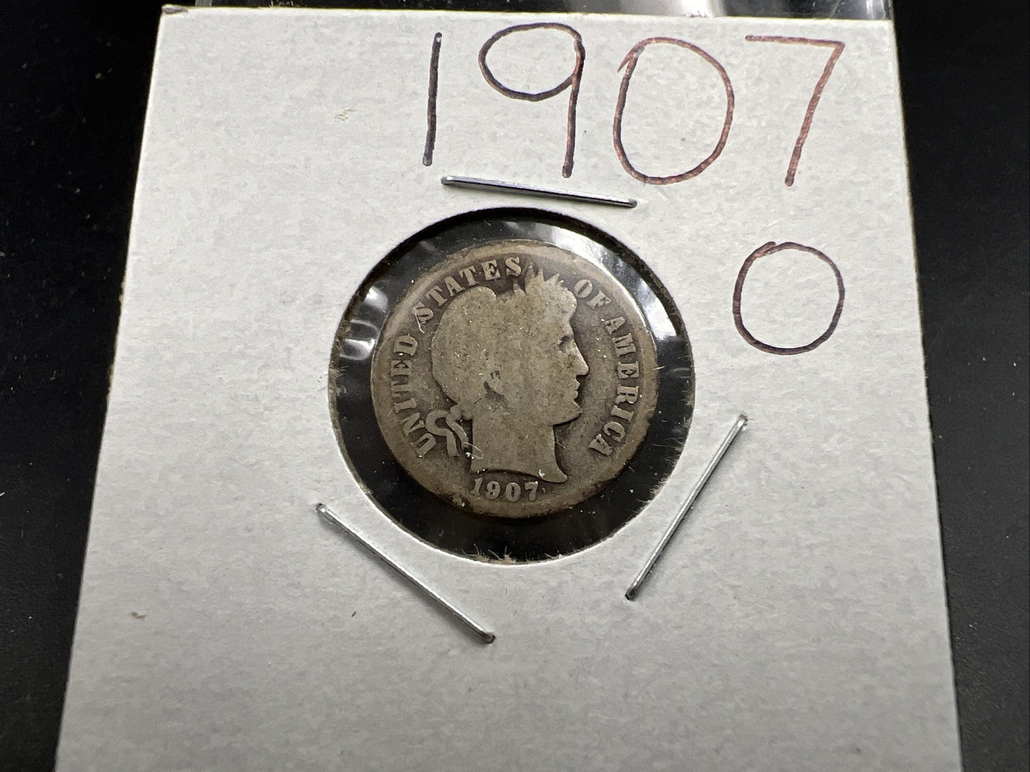 1907 O Barber 90% Silver Dime Coin AG About Good Very Circulated SKU#A