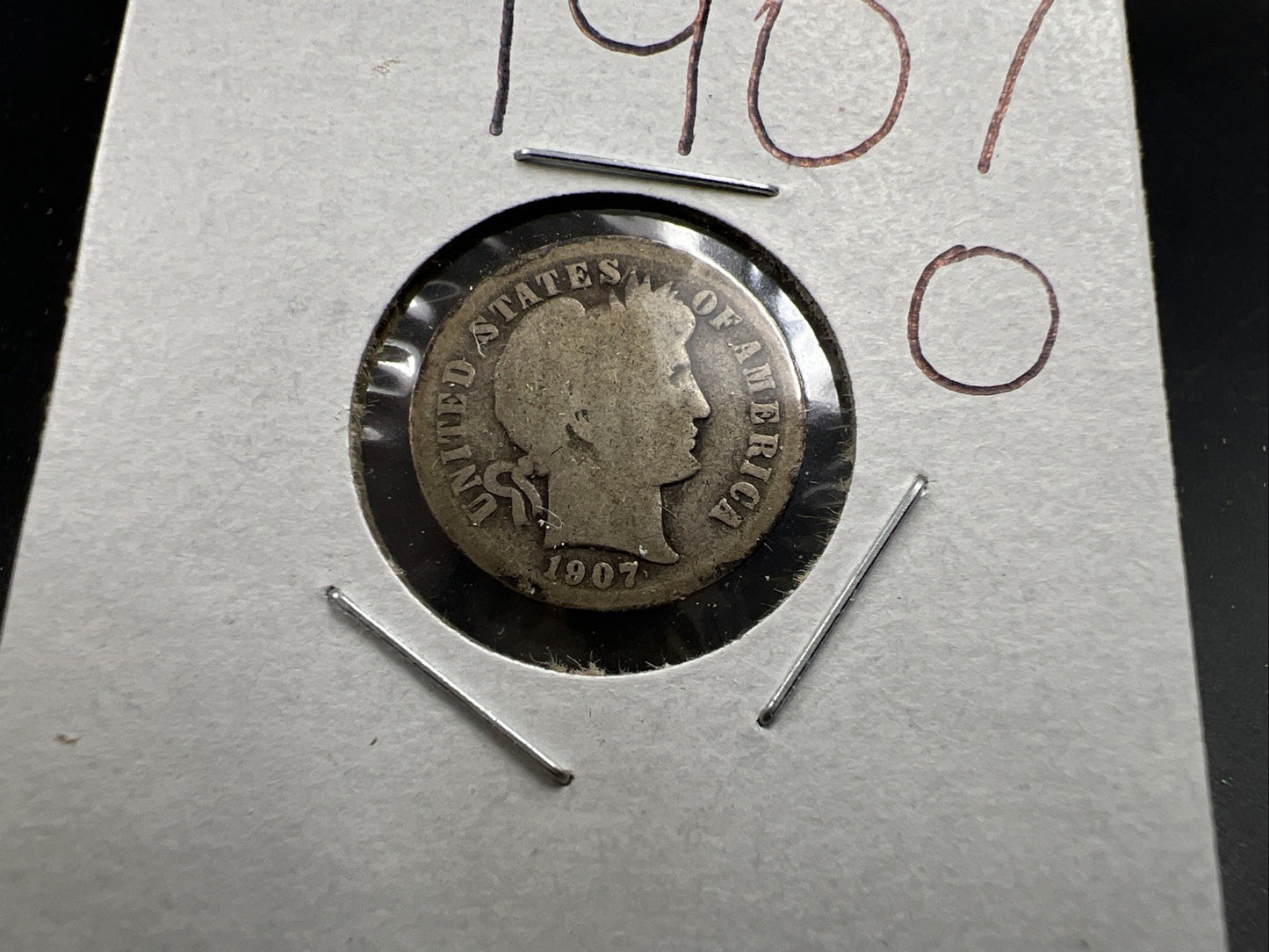 1907 O Barber 90% Silver Dime Coin AG About Good Very Circulated SKU#A