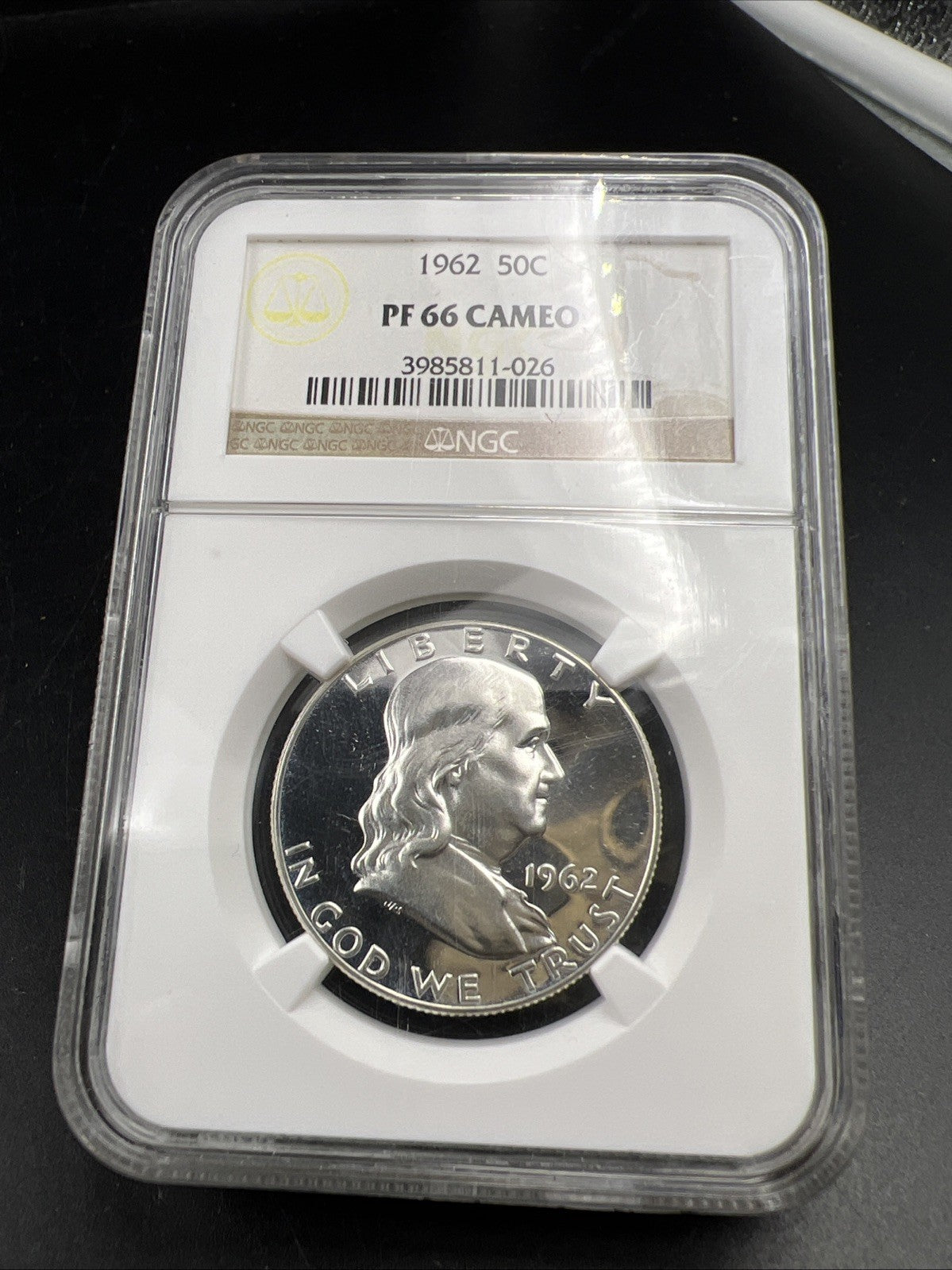 1962 Franklin Silver Half Dollar Coin PF66 Cameo Gem Proof Certified NGC #026