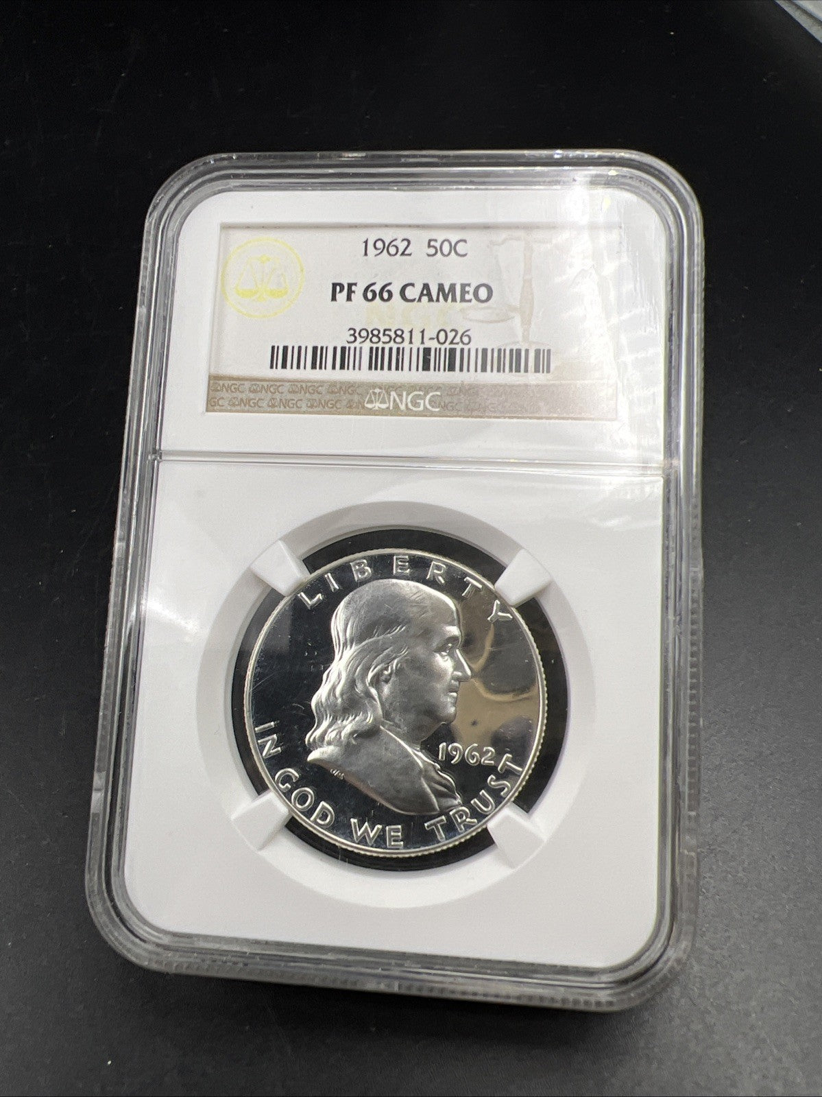 1962 Franklin Silver Half Dollar Coin PF66 Cameo Gem Proof Certified NGC #026