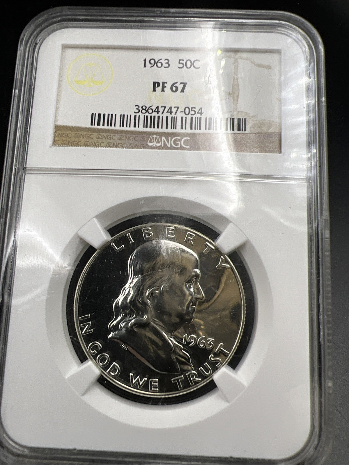 1963 50c Franklin Silver Half Dollar Coin PF67 Gem Proof NGC Used Case #054