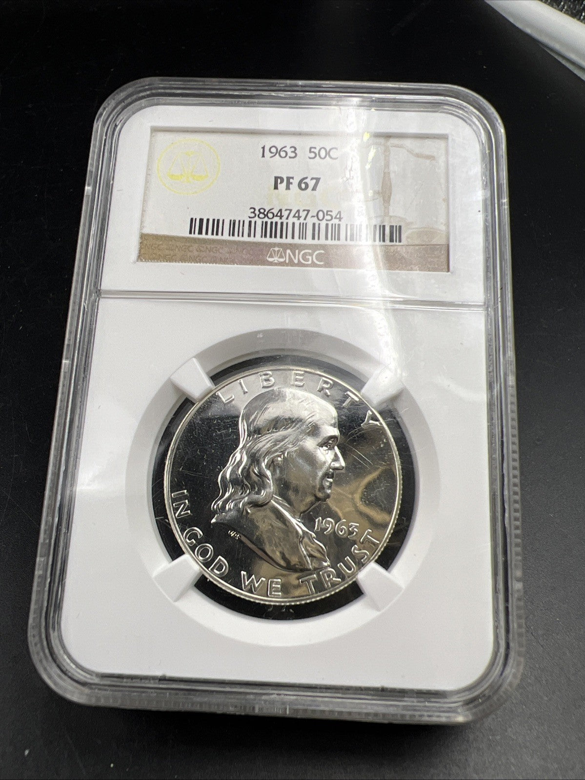 1963 50c Franklin Silver Half Dollar Coin PF67 Gem Proof NGC Used Case #054