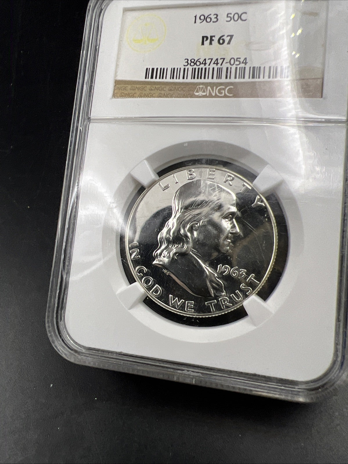 1963 50c Franklin Silver Half Dollar Coin PF67 Gem Proof NGC Used Case #054