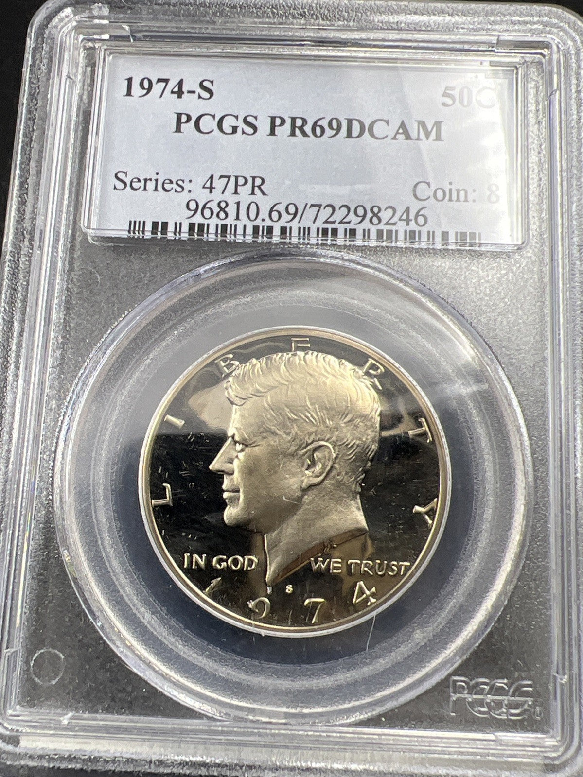 1974 S Kennedy Half Dollar Coin PCGS PR69 DCAM #246 Gem Proof Certified