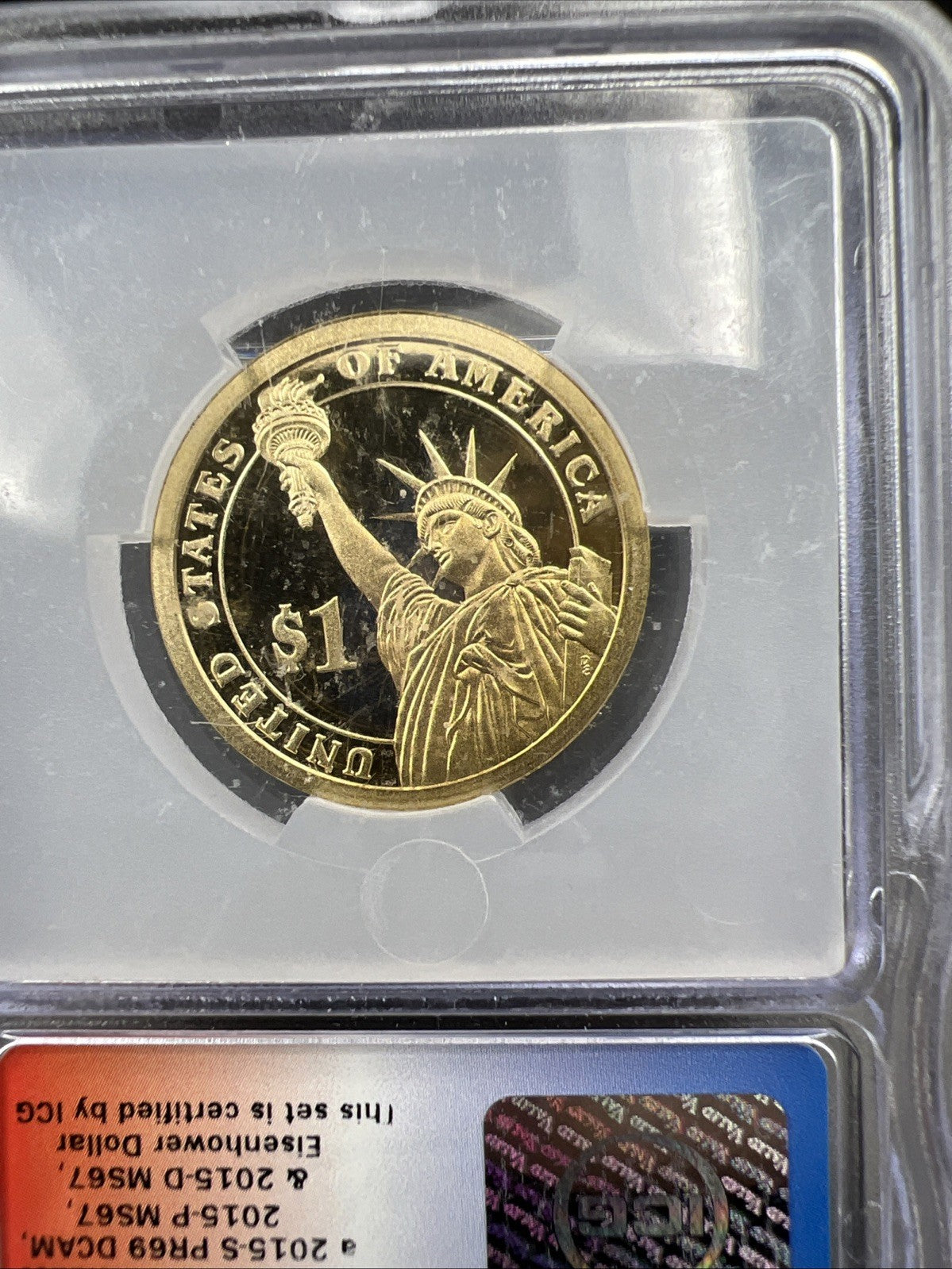 2015 S $1 Ike Dwight D Eisenhower Presidential Dollar Coin ICG PR69 DCAM Proof