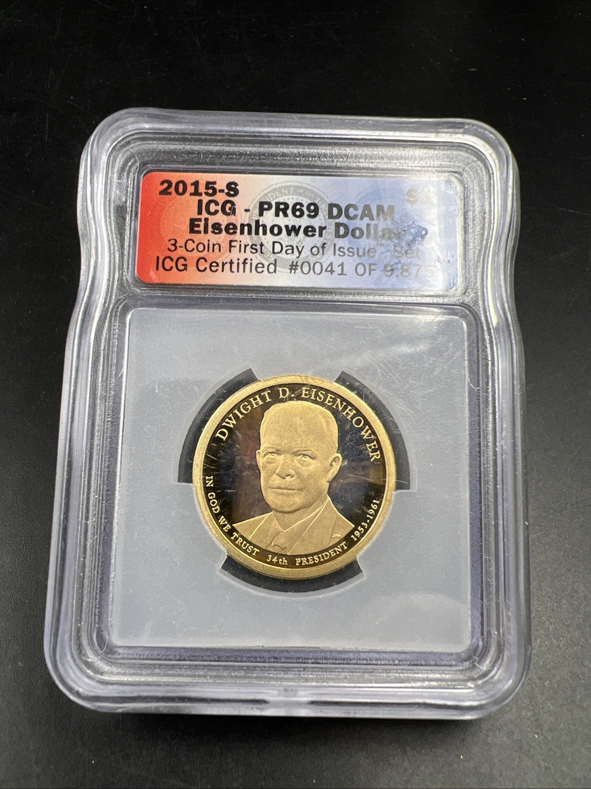 2015 S $1 Ike Dwight D Eisenhower Presidential Dollar Coin ICG PR69 DCAM Proof