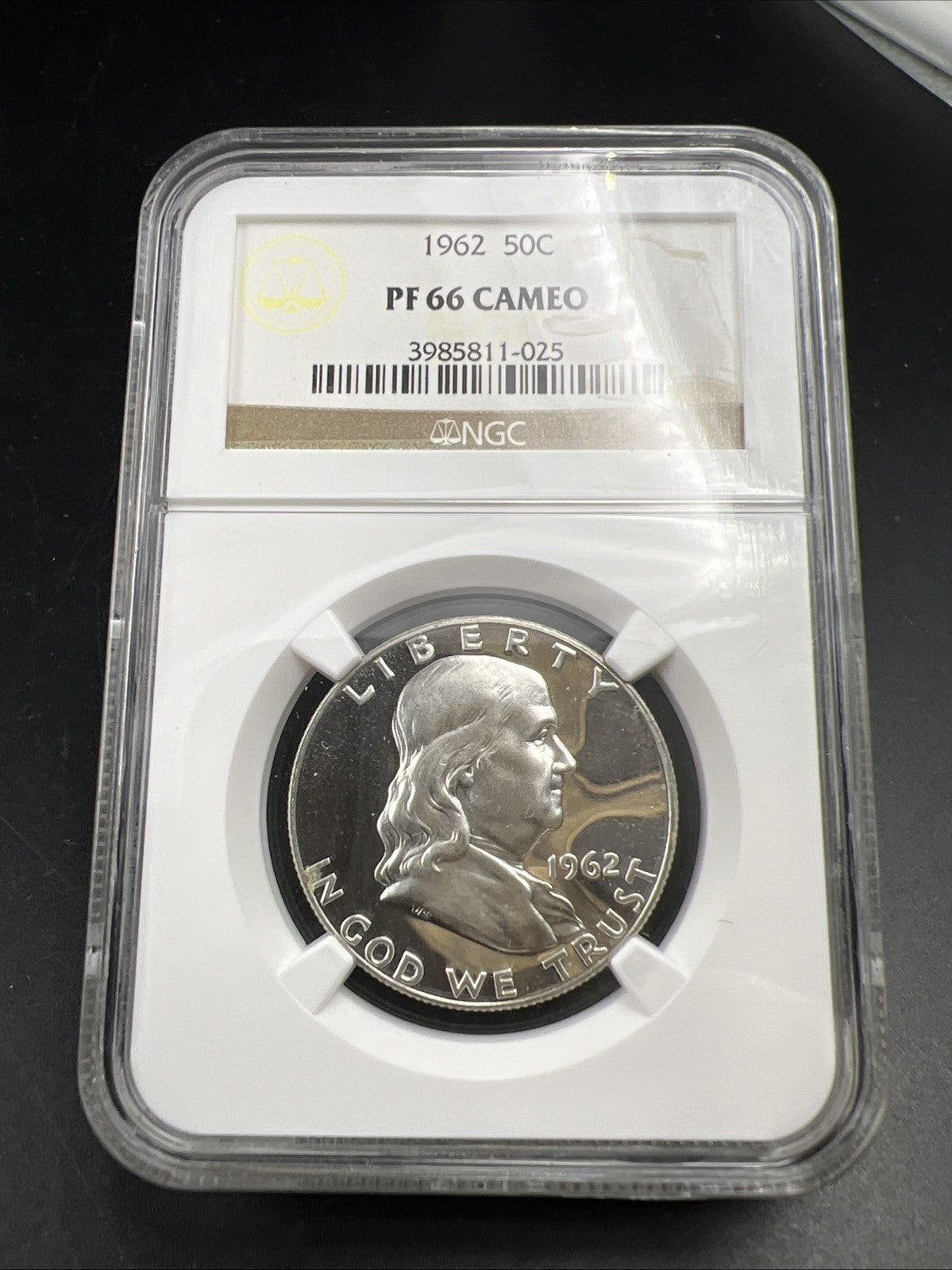 1962 Franklin Silver Half Dollar Coin PF66 Cameo Gem Proof Certified NGC #025