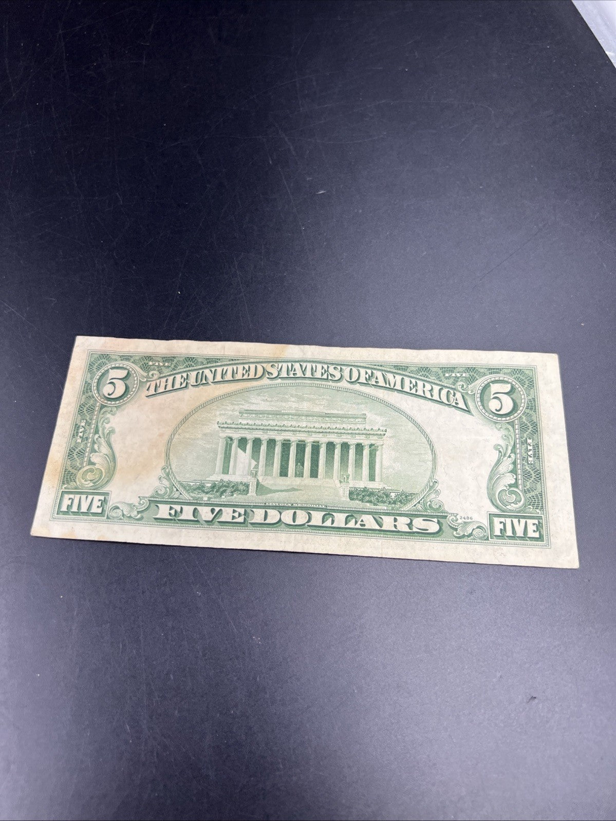 1953 A $5 Five Dollar Silver Certificate Blue Seal Bill VF Details Stain #51