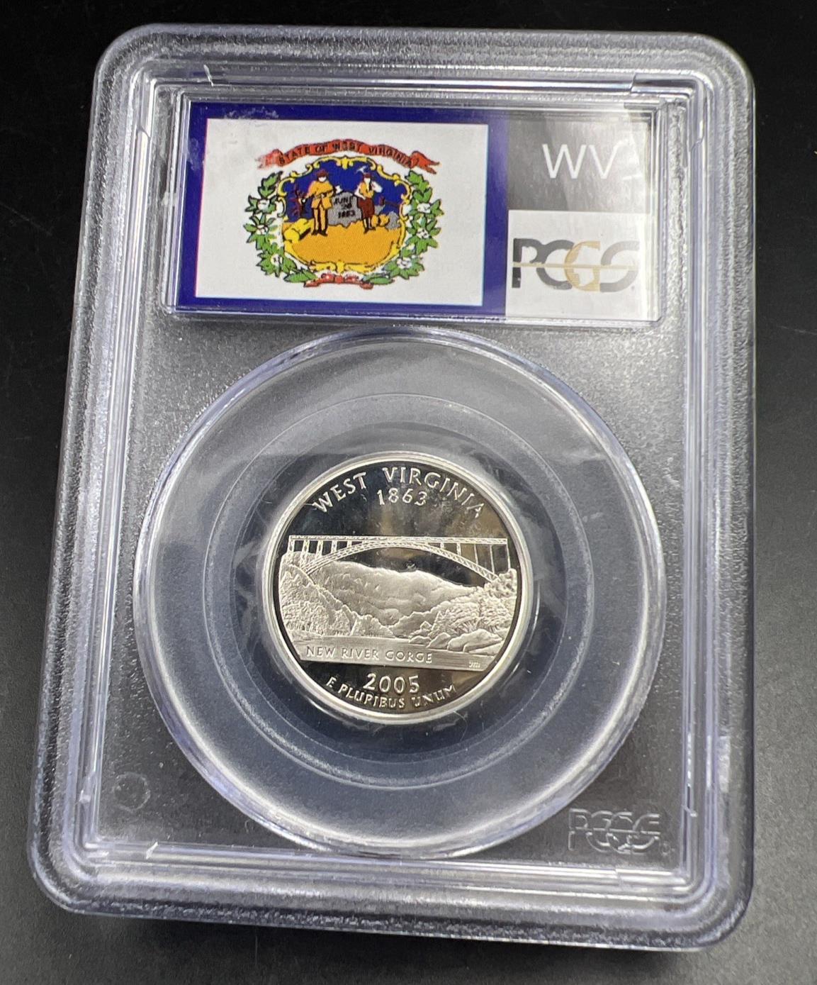 2005 S West Virginia Silver Proof State Statehood Quarter Coin PR69 DCAM PCGS #5