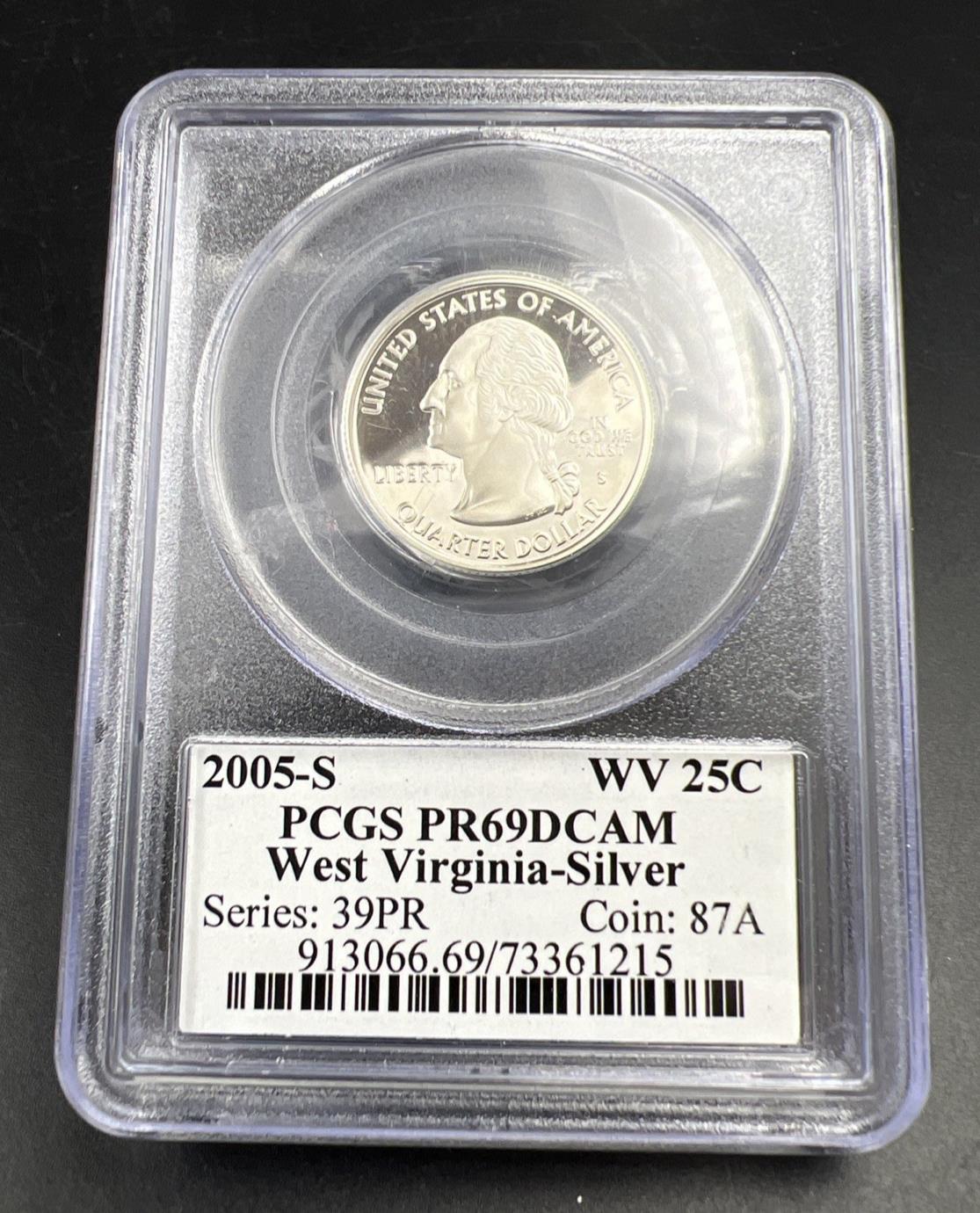 2005 S West Virginia Silver Proof State Statehood Quarter Coin PR69 DCAM PCGS #5