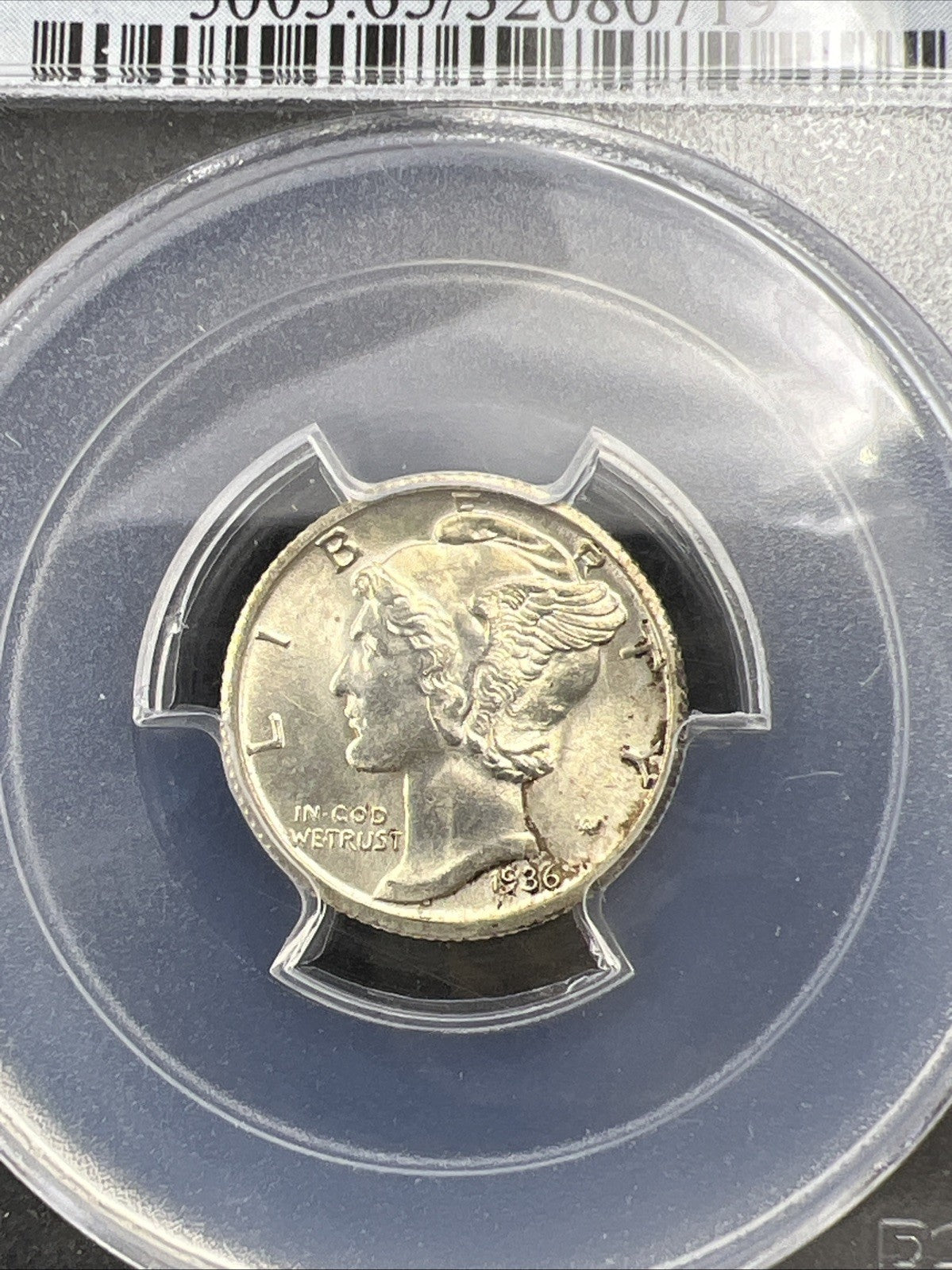 1936 S 10c Mercury Silver Dime Coin PCGS MS65 FB Gel BU UNC Full Band
