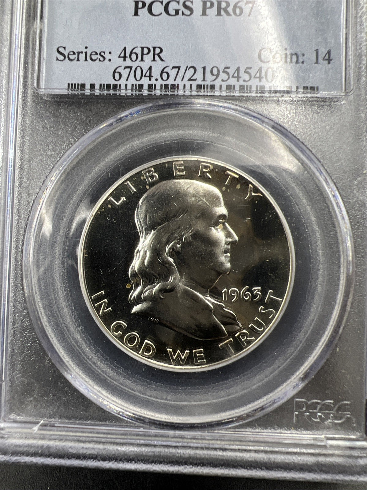 1963 P 50c Franklin Silver Half Dollar Coin PCGS PR67 Gem Proof Certified #40