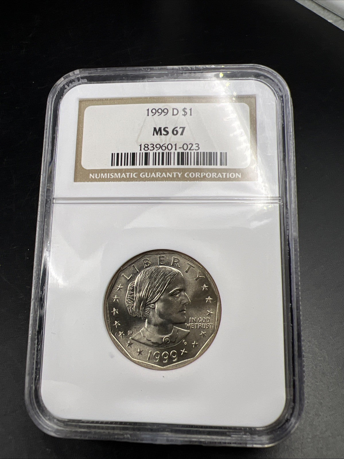 1999 D SBA $1 Susan B Anthony Small Size Dollar Coin NGC MS67 GEM BU #023
