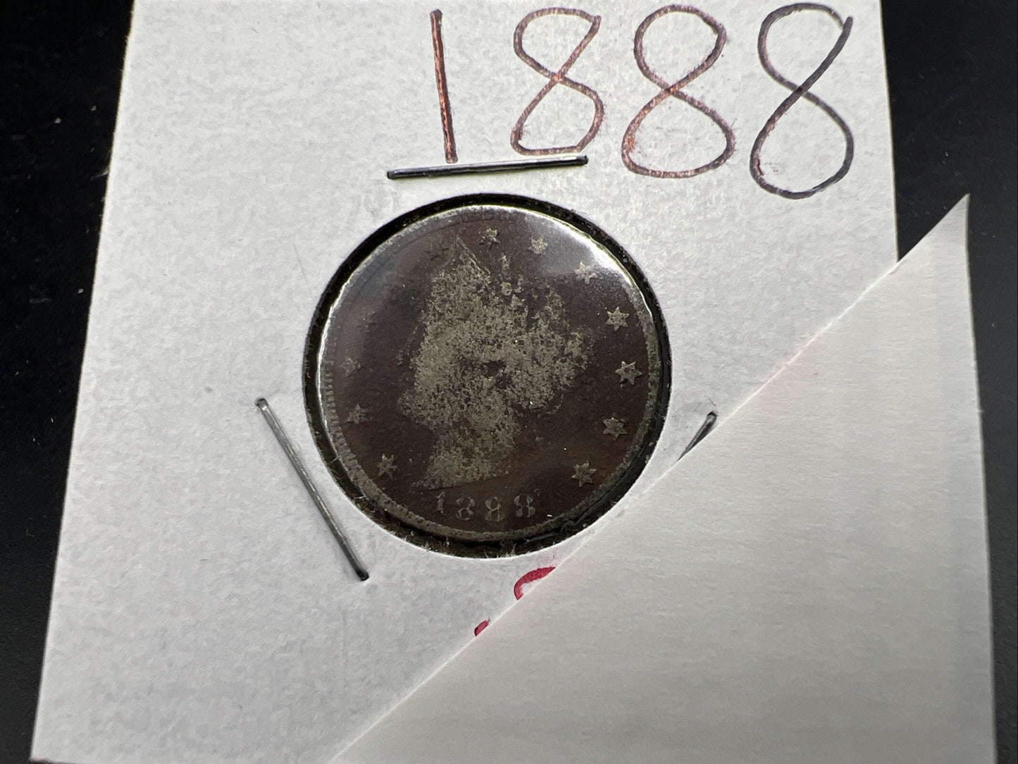 1888 Liberty V Nickel Variety Coin Very Circulated Damaged SKU#A