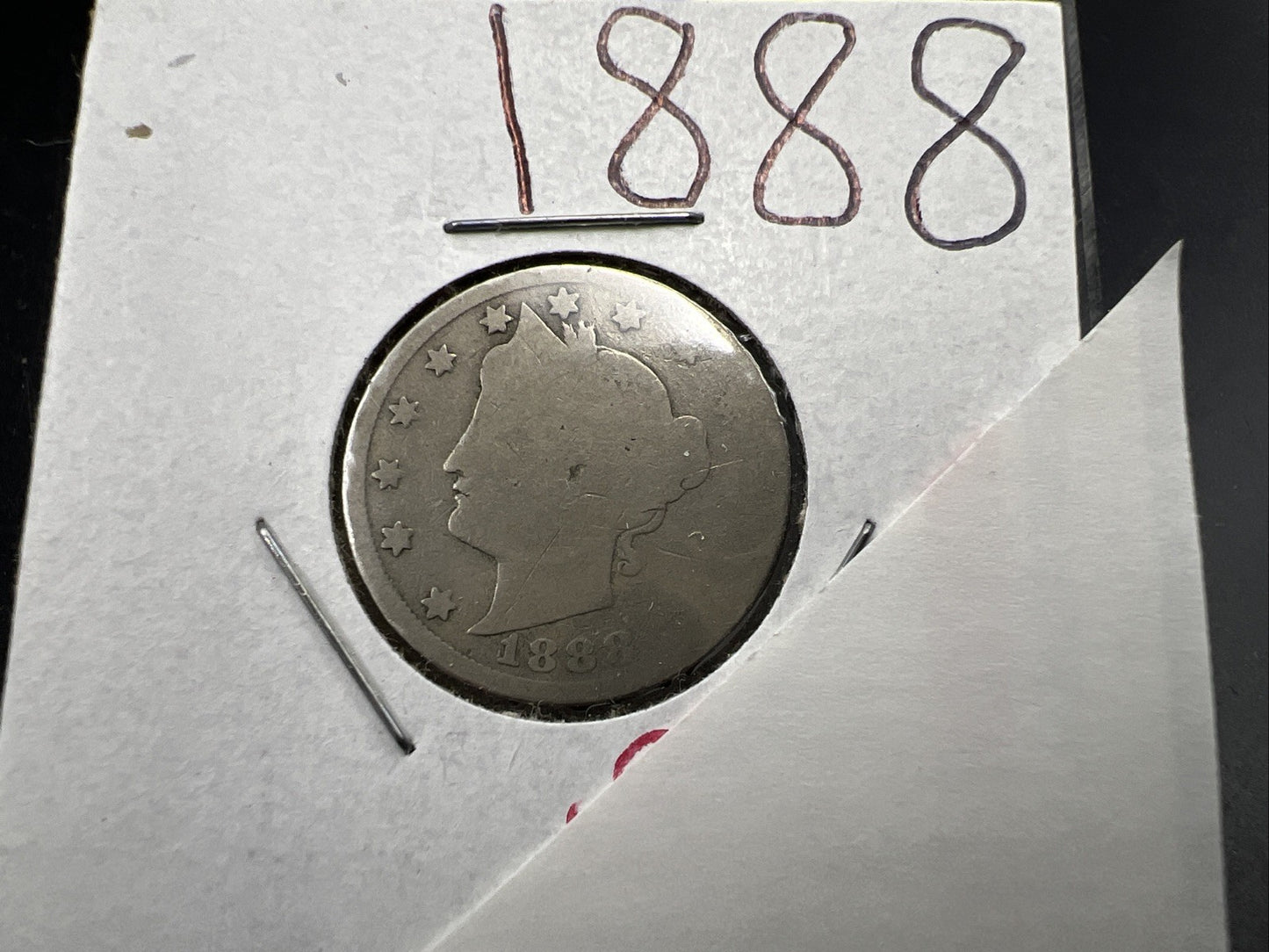1888 Liberty V Nickel Variety Coin Very Circulated AG / Poor Circ SKU#B