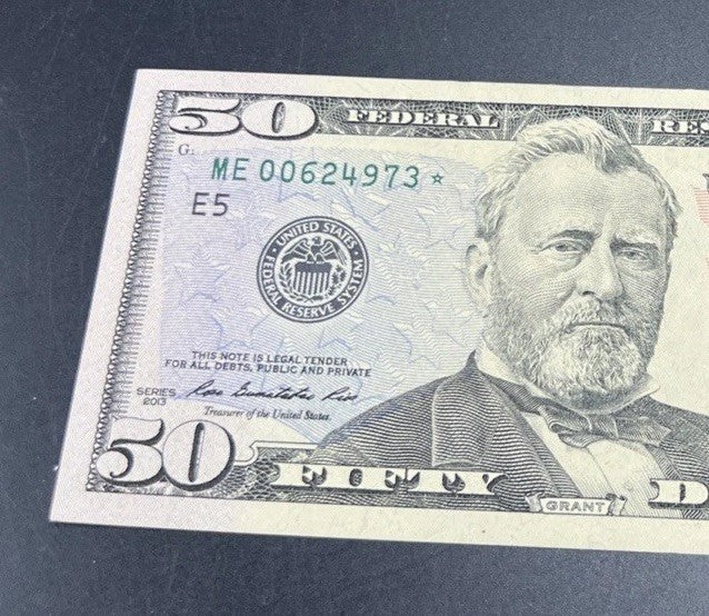 2013 * Star $50 FRN Federal Reserve Note Choice UNC #00624793
