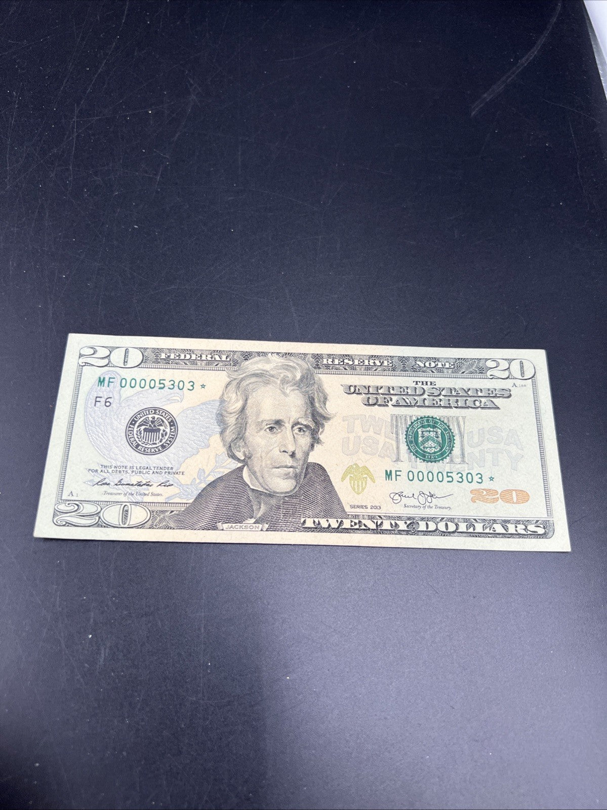 2013 * Star $20 FRN Federal Reserve Note Choice UNC #00005303