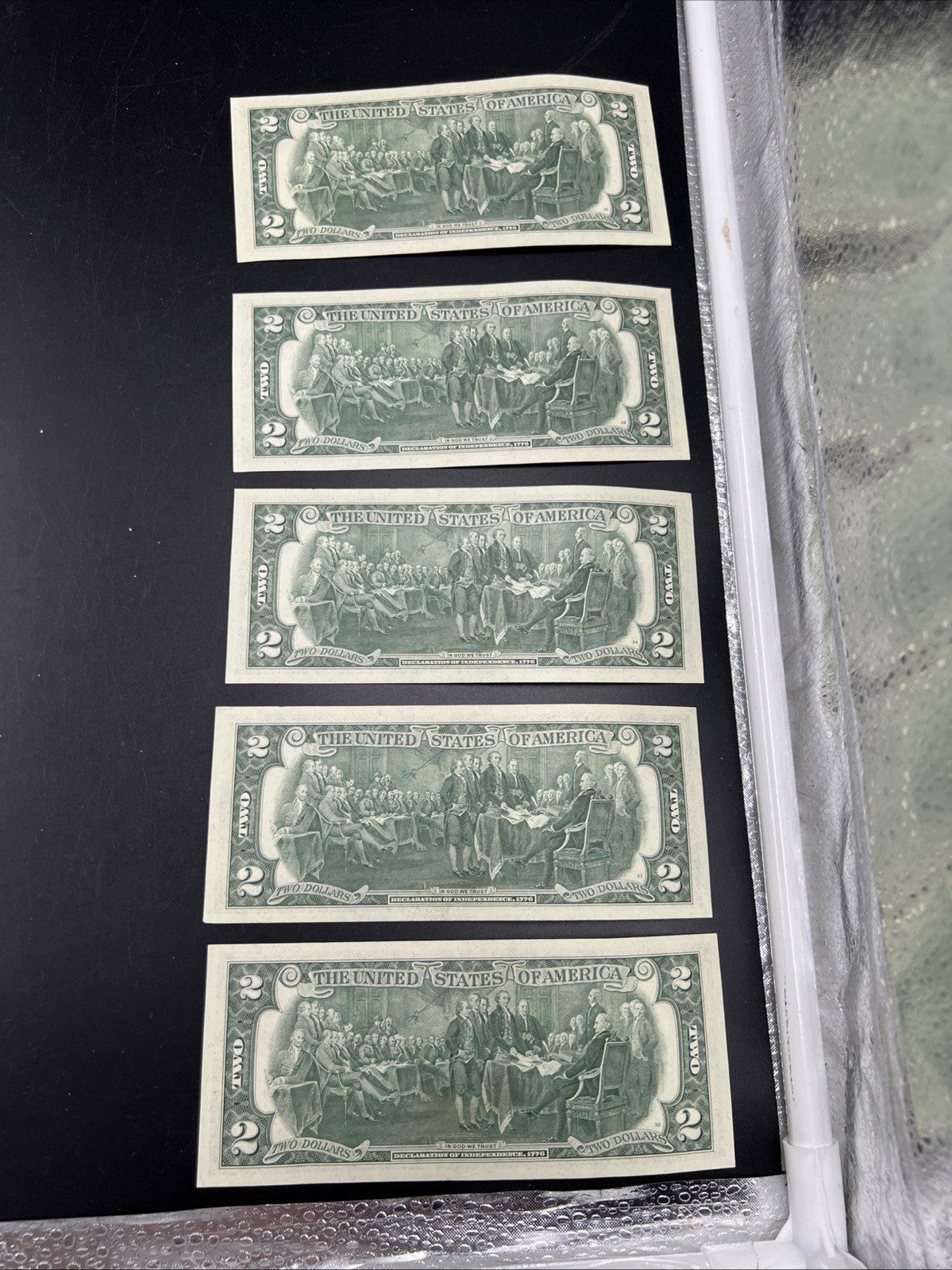 5 Consecutive 1976 $2 Two Dollar FRN Federal Reserve Notes District A UNC #860